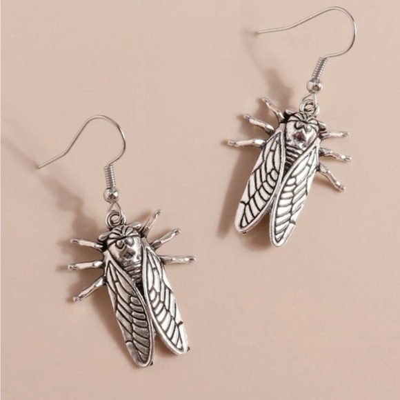 Jewelry - Silver Cicada Earrings | Statement Bug Jewelry